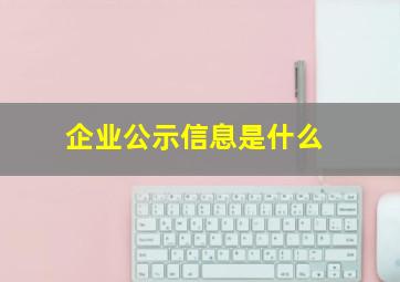 企业公示信息是什么