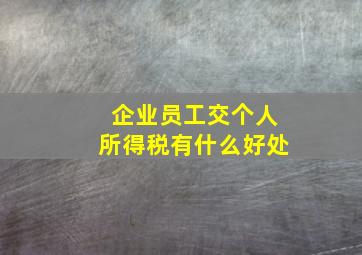 企业员工交个人所得税有什么好处