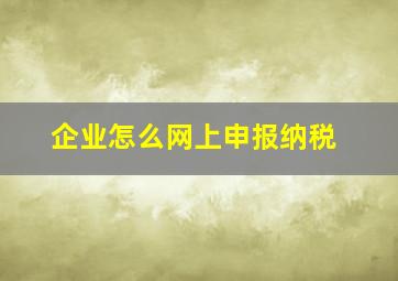 企业怎么网上申报纳税