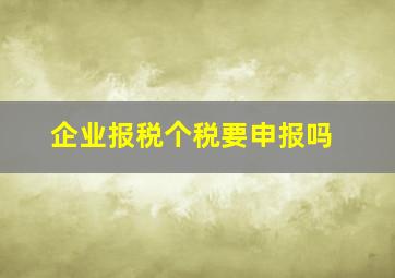 企业报税个税要申报吗