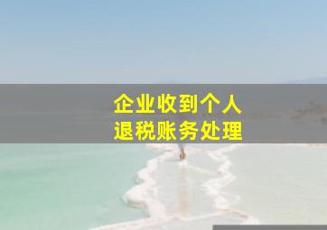 企业收到个人退税账务处理