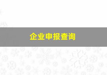 企业申报查询