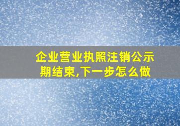 企业营业执照注销公示期结束,下一步怎么做