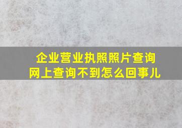 企业营业执照照片查询网上查询不到怎么回事儿