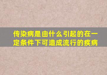 传染病是由什么引起的在一定条件下可造成流行的疾病