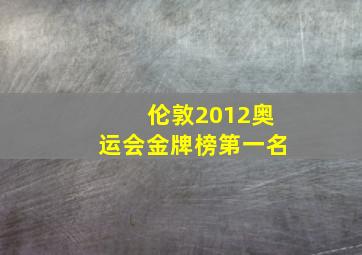 伦敦2012奥运会金牌榜第一名