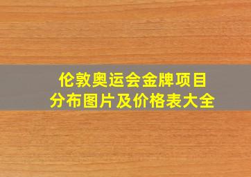 伦敦奥运会金牌项目分布图片及价格表大全