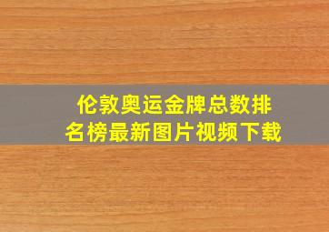 伦敦奥运金牌总数排名榜最新图片视频下载