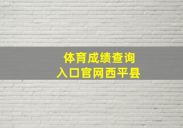 体育成绩查询入口官网西平县