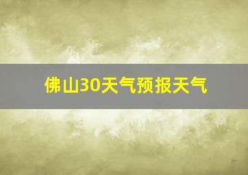 佛山30天气预报天气