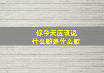 你今天应该说什么哟是什么歌