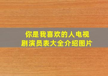 你是我喜欢的人电视剧演员表大全介绍图片