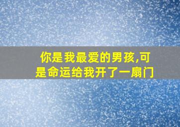 你是我最爱的男孩,可是命运给我开了一扇门