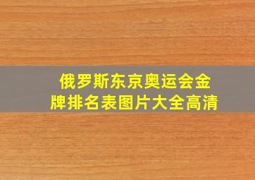 俄罗斯东京奥运会金牌排名表图片大全高清