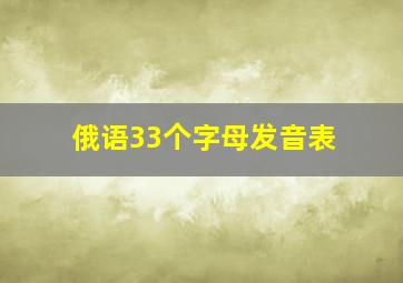 俄语33个字母发音表