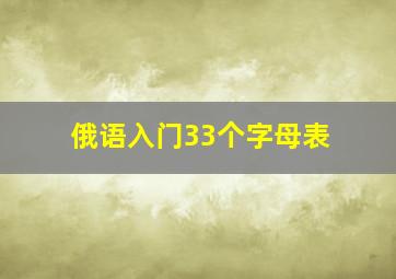 俄语入门33个字母表