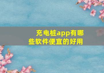 充电桩app有哪些软件便宜的好用