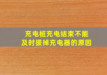 充电桩充电结束不能及时拔掉充电器的原因