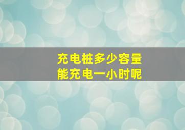 充电桩多少容量能充电一小时呢