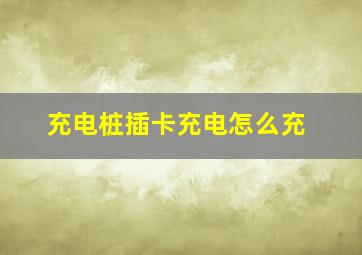 充电桩插卡充电怎么充