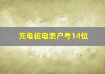 充电桩电表户号14位