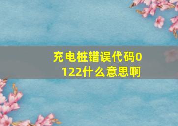 充电桩错误代码0122什么意思啊