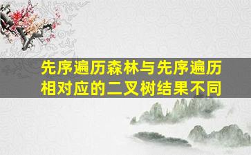 先序遍历森林与先序遍历相对应的二叉树结果不同