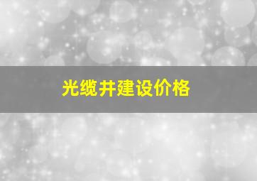 光缆井建设价格