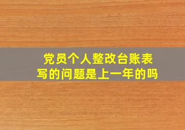 党员个人整改台账表写的问题是上一年的吗