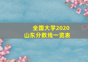 全国大学2020山东分数线一览表