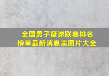 全国男子篮球联赛排名榜单最新消息表图片大全