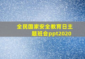 全民国家安全教育日主题班会ppt2020