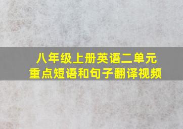 八年级上册英语二单元重点短语和句子翻译视频