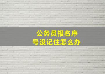 公务员报名序号没记住怎么办