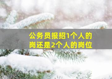 公务员报招1个人的岗还是2个人的岗位