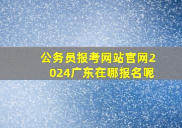 公务员报考网站官网2024广东在哪报名呢