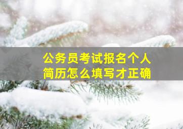 公务员考试报名个人简历怎么填写才正确