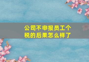 公司不申报员工个税的后果怎么样了