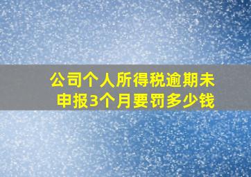 公司个人所得税逾期未申报3个月要罚多少钱