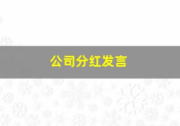 公司分红发言