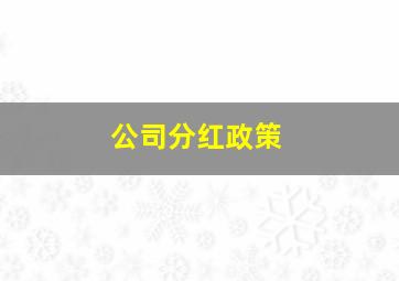 公司分红政策