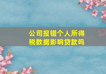 公司报错个人所得税数据影响贷款吗