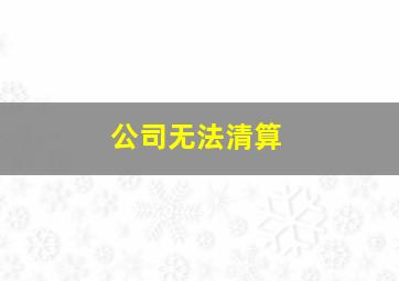 公司无法清算