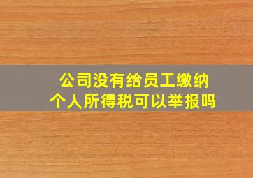 公司没有给员工缴纳个人所得税可以举报吗