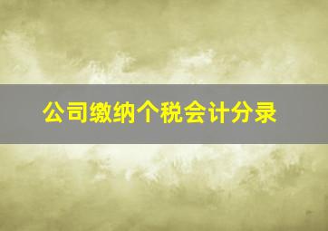 公司缴纳个税会计分录