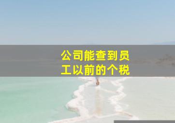 公司能查到员工以前的个税