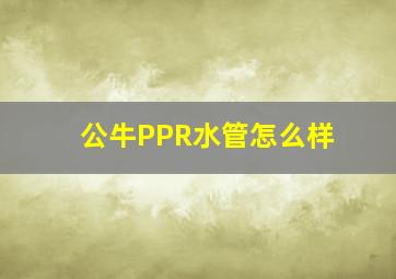 公牛PPR水管怎么样