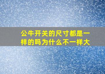 公牛开关的尺寸都是一样的吗为什么不一样大