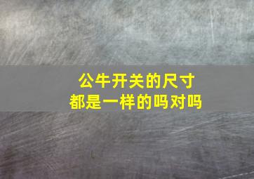 公牛开关的尺寸都是一样的吗对吗