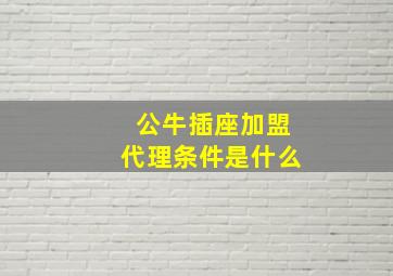 公牛插座加盟代理条件是什么